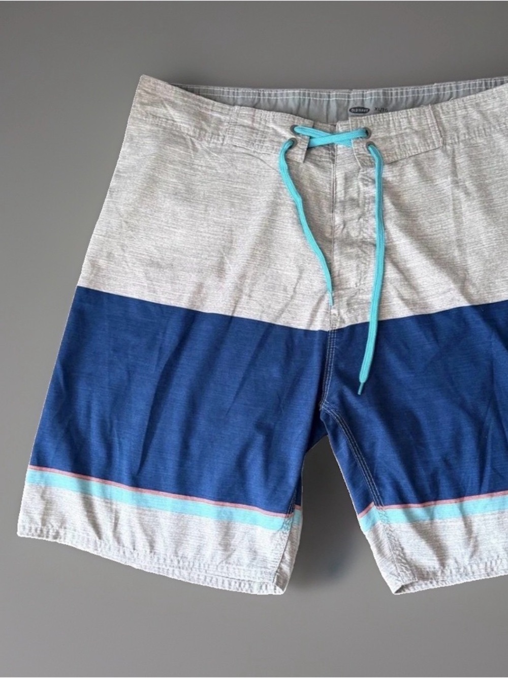 Old Navy Men's Surf  Swim Board Shorts Size  XL Beach Trunks Blue Gray X Large